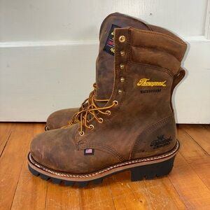 Thorogood Men's 9" Insulated Logger Boots | Brown Crazy Horse 10 Work